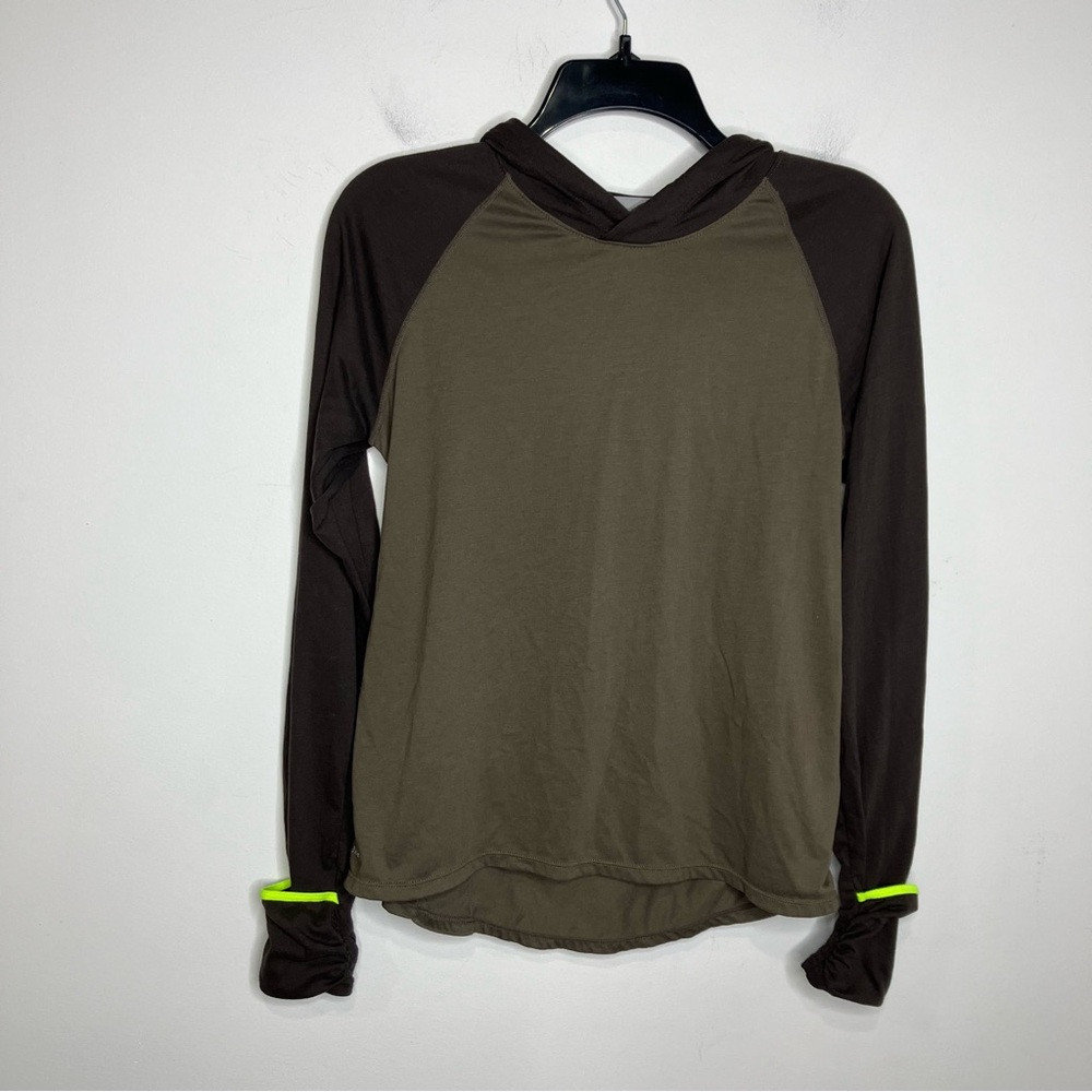 Nike running lightweight hoodie hand covers brown women’s size medium activewear